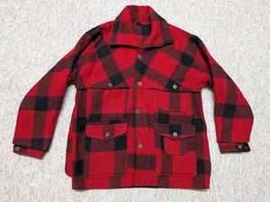 Abrigo de caza MACKINAW vintage de los años 50 42 lana gruesa BÚFALO CUADROS chaqueta crucero - Imagen 1 de 9