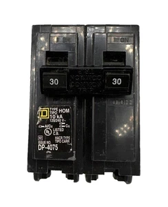 USED Square D HOM230, 30A, 120/240V, 2-Pole, 10kA,Circuit Breaker, Plug-In - Picture 1 of 6
