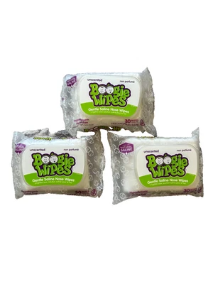 3 Packs Boogie Wipes Gentle Saline Nose Wipes, Unscented, 30 Count Each - Image 1 of 4