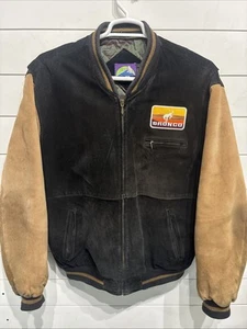 Vintage FORD BRONCO Sport Truck Leather Bomber Jacket Coat Western Mens XL - Picture 1 of 7