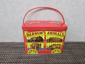 VINTAGE 1995 NABISCO BARNUM'S ANIMAL CRACKERS COOKIE TIN W/ HANDLE - Picture 1 of 7