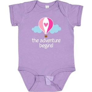 Inktastic The Adventure Begins Hot Air Balloon Girls Baby Bodysuit New Childs - Picture 1 of 8