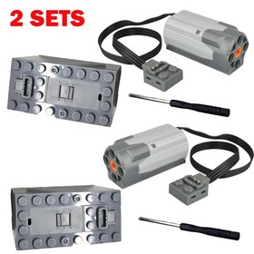 2Sets M-motor + Battery Box For LEGO Block Toy 8883 Train Power Functions 88000