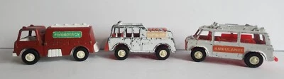 TOOTSIETOY VINTAGE 1970 EMERGENCIA, BOMBEROS, RESCATE, AMBULANCIA 3,5" JUEGO DE 3 Foto 1 de 4