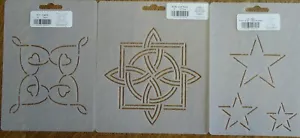 Plantilla Acolchado Set de 3 Bordados Corazones Edredón Bloque Estrellas Artesanía Zemtangle - Imagen 1 de 1