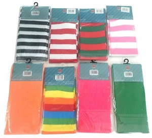 New Women Colorful Stripe Over Knee High Socks Stockings Party Fancy Dress - Picture 1 of 10