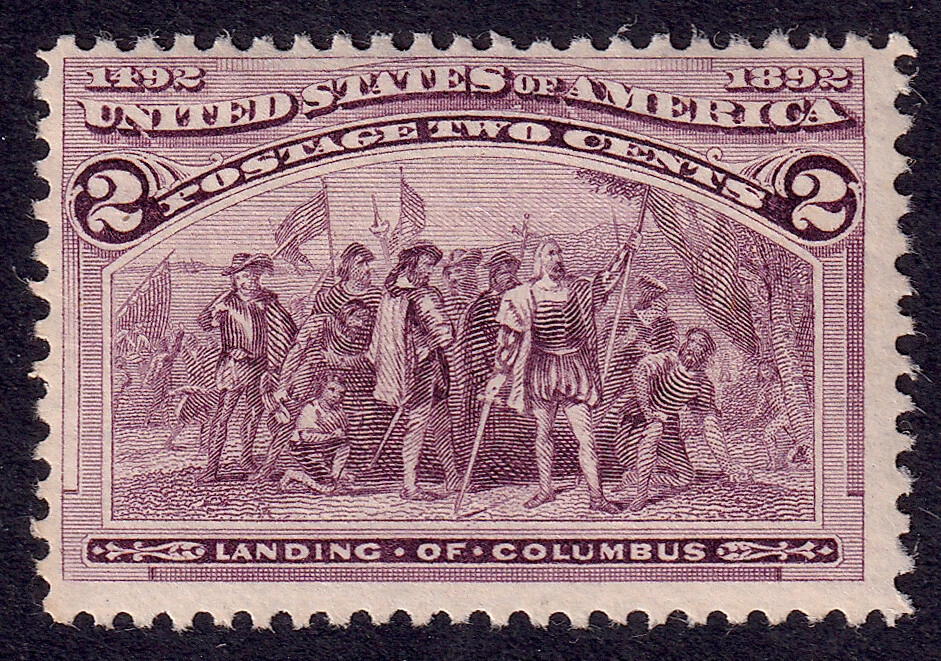 US Scott 231, 1893 Landing of Columbus, 2c brown violet, NH MINT - Image 1 of 1