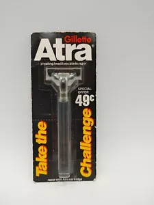 Gillette ATRA Razor Shaver Handle 1 Razorblade Blade Cartridges PLASTIC Vintage - Picture 1 of 4