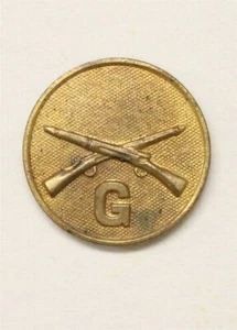 U.S. Army Enlisted Collar Pin set 7832: Infantry, Co. G - WWI, gilt, s/b - Picture 1 of 1
