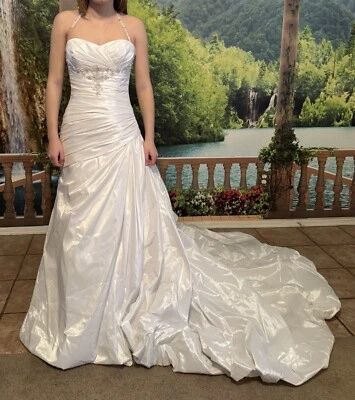 Maggie Sottero Mujer Sm 0-4? Vestido de novia sin tirantes con cuentas tren adjunto Foto 1 de 4