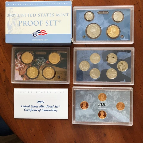2009 Clad US Proof 18 Coin Set with Original Packaging & COA Cover