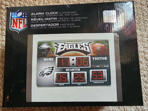 NFL Philadelphia Eagles Scoreboard Clock, Calender & Temperature Display Cover