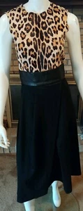 SPORTMAX Fall 2014 Animal Print Goat Skin Detachable Top Midi Dress NWT Size 4 - Picture 1 of 12