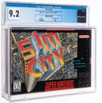 Nintendo SNES SimCity - CGC 9.2 A+  NTSC  Brand New Sealed WATA - Image 1 of 2