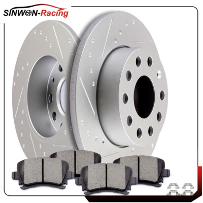 Rotores de freno traseros y pastillas de cerámica para VW Volkswagen Golf Jetta sedán conejo Foto 1 de 4