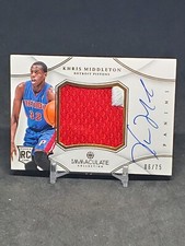 2012-13 Panini Immaculate Khris Middleton Rookie RC Premium Patch Auto RPA /75