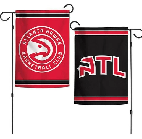 ATLANTA HAWKS DOUBLE SIDED GARDEN FLAG 12"X18" NBA YARD BANNER OUTDOOR RATED Cover