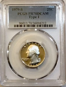 1979-S WASHINGTON QUARTER - PCGS PR 70 DCAM TYPE 1 HIGH GRADE PROOF - Picture 1 of 2