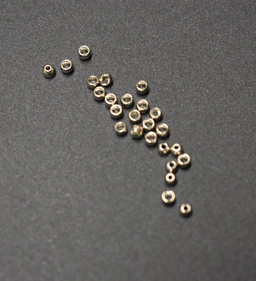 25 Premium NICKEL  2.4mm   3/32"  Beads Bead Heads for Fly Tying - Image 1 of 1
