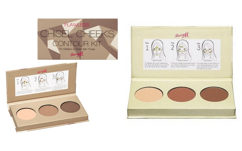 BARRY M *Kit de contorno de mejillas de cincel* Paleta de bronceador esculpido e iluminador ¡NUEVO EN! Foto 1 de 2