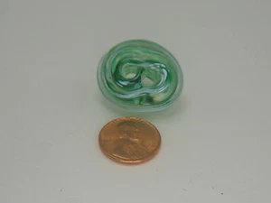Chunky Green & White Glass Button For A Hippie Sack Pipe Bag + More - Picture 1 of 7