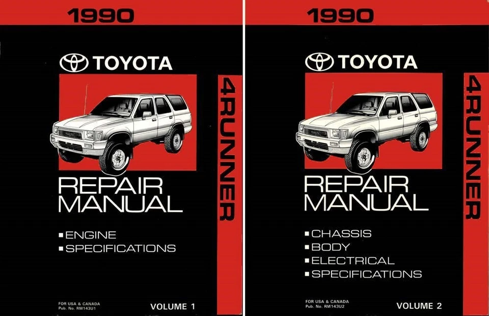 1990 Toyota 4Runner Shop Service Repair Manual Book Engine Drivetrain OEM - Image 1 of 1