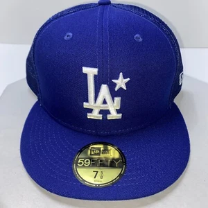 Los Angeles Dodgers LA Star New Era 7 5/8 Fitted Hat Trucker Style Free Shipping - Picture 1 of 10