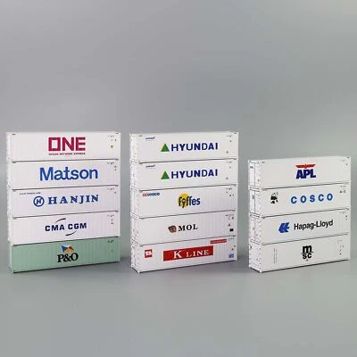 3pcs N Scale 1:160 40ft Hi-Cube Reefer 40' Refrigerator Shipping Container - Image 1 of 4