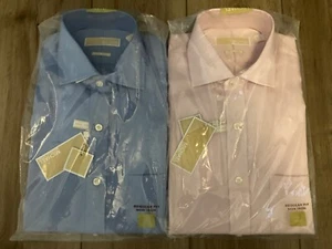 Lot of 2 Mens Michael Kors Dress Shirts 15 34/35  100% Cotton - Picture 1 of 3
