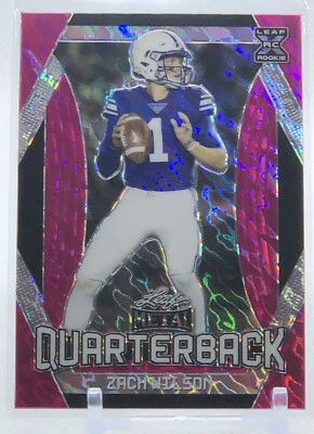 💥ZACH WILSON 2021💥LEAF METAL TROPHY FINALIST ROOKIE PINK MARBLE💥LE #/25 - Image 1 of 2