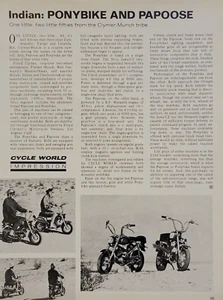 1972 Indian Ponybike & Papoose 1pg Article - Picture 1 of 1