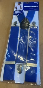 Suspenders Clown Elastic Fancy Dress Up Adult Child Unisex Party Costume Blue - Picture 1 of 3