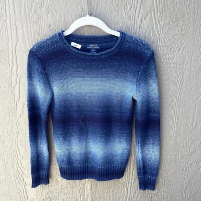 Polo RALPH LAUREN Sweater Kids Boys Size  S(8)  Linen Blend Blue Ombre Pullover - Image 1 of 4