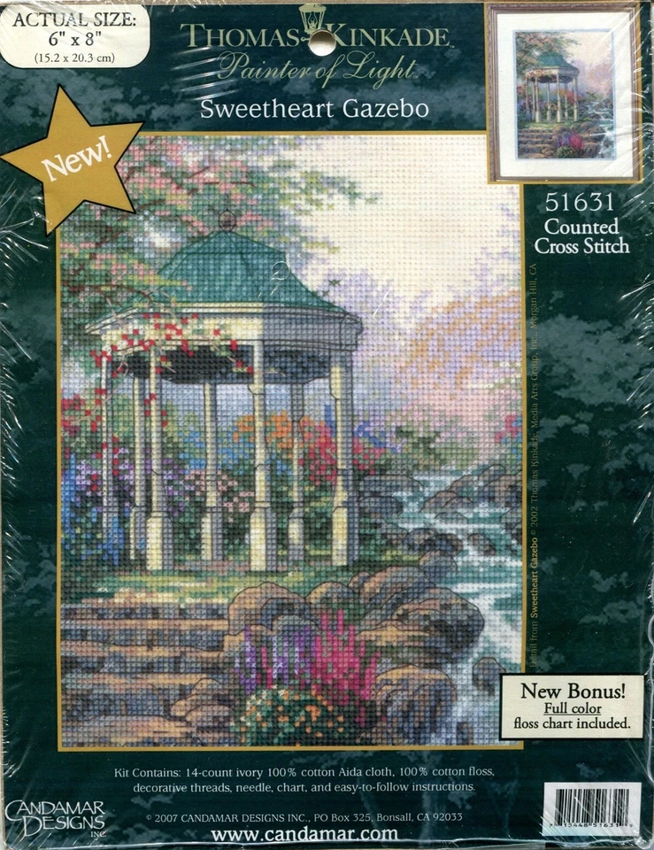 Cross Stitch Kit Thomas Kinkade Sweetheart Gazebo Counted #51631