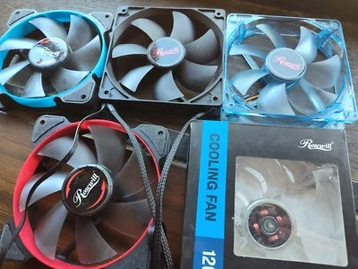 5 pack Rosewill 120mm Case Fan, Black Blue Red Clear Colors - Image 1 of 4