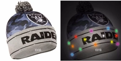 NFL Las Vegas Raiders Big Logo Camuflaje 2017 Gorro Iluminado Foto 1 de 3