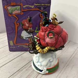 VINTAGE 2000 Department 56 How the Grinch Stole Christmas Musical Sleigh - Picture 1 of 12