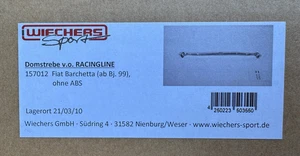 original Wiechers Domstrebe Alu Racingline vorne für Fiat Barchetta OHNE ABS - Picture 1 of 1