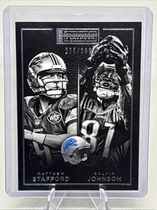 2015 Panini Playbook Matthew Stafford, Calvin Johnson #30 /299 Lions HOF NM+ - Picture 1 of 4