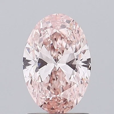Oval 1.10ct Fancy Vivid  Pink VS2 CVD IGI Loose Lab Grown Diamond - Image 1 of 3