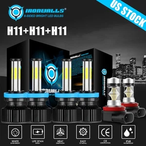 For Chevy Impala 2006-2013 6-sides LED Headlight High Low Beam + Fog Light 6000K - Picture 1 of 12