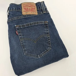 Levis 505 Blue Jeans Mens 32X30 Comfort Stretch Dark Wash Straight Leg - Picture 1 of 16