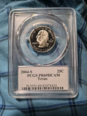 2004-S PCGS PR69DCAM Texas Quarter Clad  State Flag Slab - Image 1 of 3