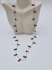 Multicolor Christmas Light Bulb Necklace - Picture 1 of 4
