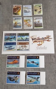 GIBILTERRA - AVIAZIONE NAVALE - AEREI - 2 SET E FOGLIO IN MINIATURA MNH - Foto 1 di 1