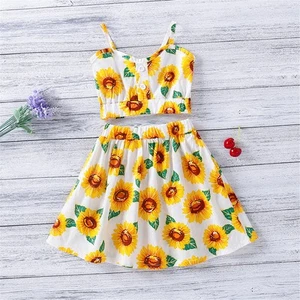 Toddler Infant Baby Girls Clothes Sleeveless Tops Floral Skirts Outfit Set - Picture 1 of 15
