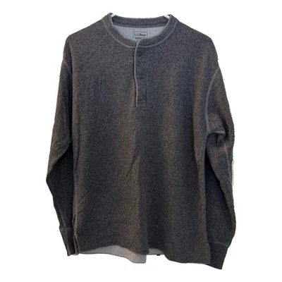 Men's LL Bean River Driver Henley Shirt, Wool Blend, Gray, Size L - Image 1 of 4