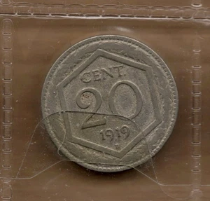 A524: Moneta Coin Regno d'Italia - Vittorio E III: 20 Cent Esagono 1919 - Picture 1 of 1