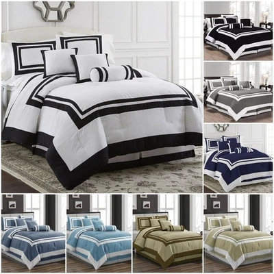 Chezmoi Collection 7-Piece Hotel style Comforter Set Full, Queen, King, Cal King - Image 1 of 4