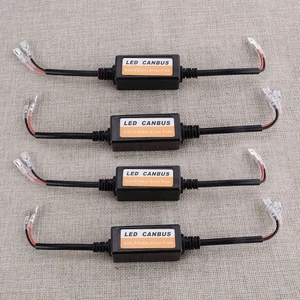 4xCar H1/H3 Headlight Decoder Canbus Anti Flicker Resistor ErrorFree Canceler ab - Picture 1 of 7